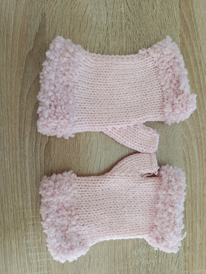 Pembe simli Örgü Bohem Kadın Eldiveni - Görsel 3