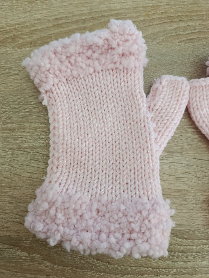 Pembe simli Örgü Bohem Kadın Eldiveni - Görsel 2