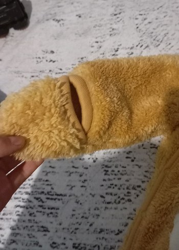 3 Ay Beden Kahverengi Kürklü Bebek Tulumu