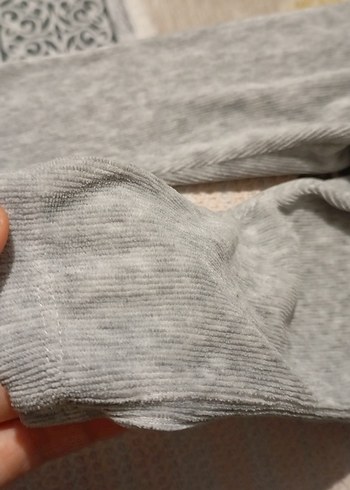 Gri Peluş Detaylı Kız Tayt - Görsel 3