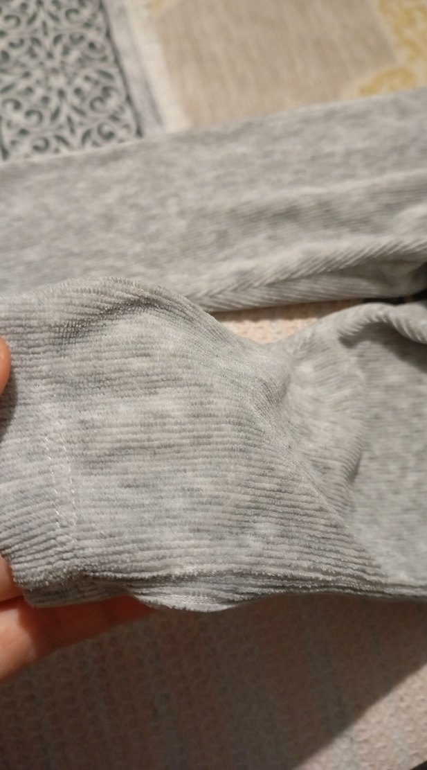 Gri Peluş Detaylı Kız Tayt - Görsel 3