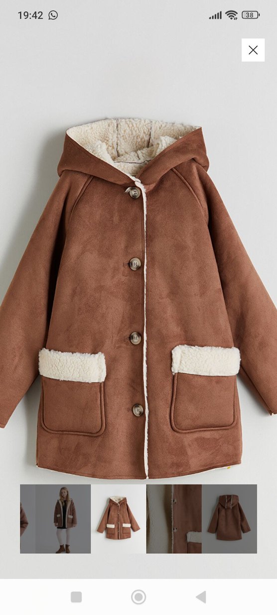 Kürklü Süet Kadın Ceket Kapüşonlu - Görsel 2