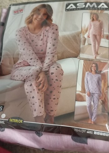 Pembe Uzun Kollu Kadın Pijama Takımı - Görsel 3