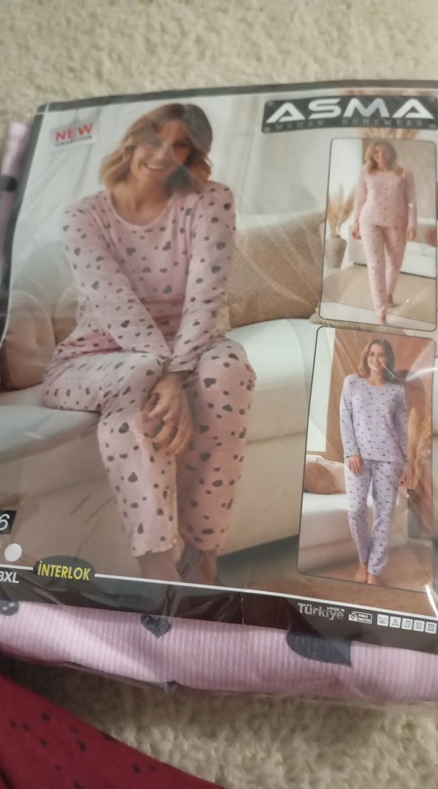 Pembe Uzun Kollu Kadın Pijama Takımı - Görsel 3