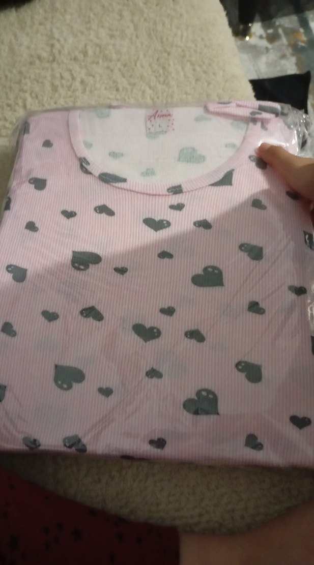 Pembe Uzun Kollu Kadın Pijama Takımı - Görsel 2