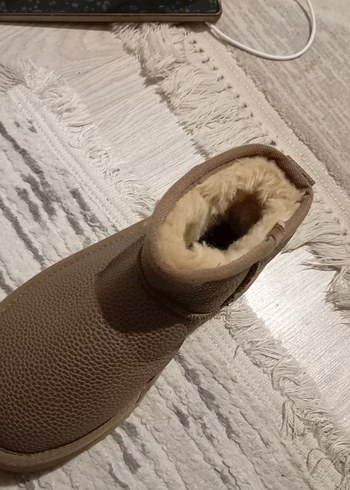 Kahverengi deri Kürklü Kadın Dolgu Topuk Bot - Görsel 2