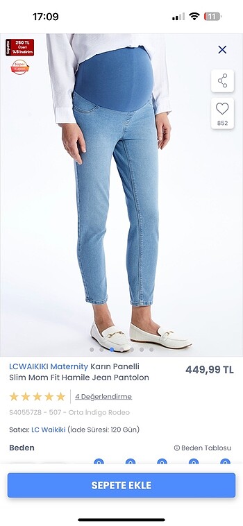 Hamile jean pantolon