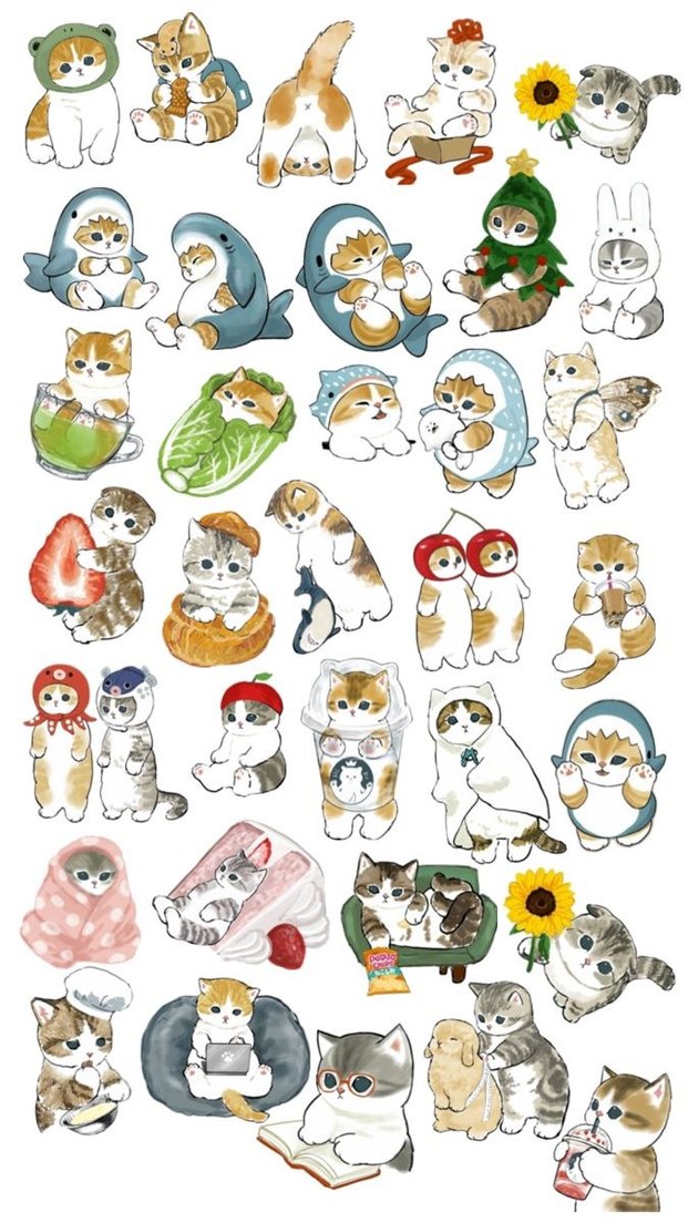 89'lu Pastel Pembe Kedi Temalı Stickerler - Görsel 2