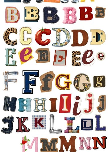 Karışık Harflerden Oluşan 4'lü sticker seti - Görsel 3