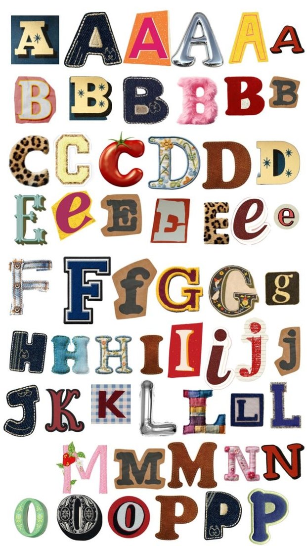 Karışık Harflerden Oluşan 4'lü sticker seti - Görsel 3