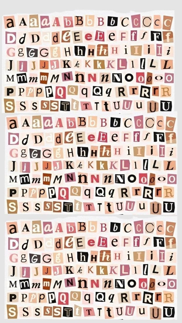 Karışık Harflerden Oluşan 4'lü sticker seti - Görsel 2