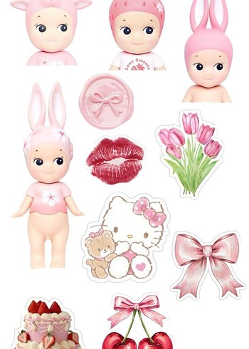 Labubu, stich, sonny Angel figürlü cıkartmalar - Görsel 4