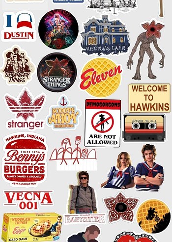 Stranger Things Temalı Çıkartma Seti 5'li - Görsel 5