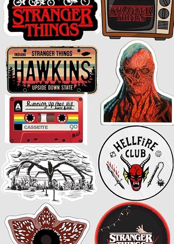 Stranger Things Temalı Çıkartma Seti 5'li - Görsel 4