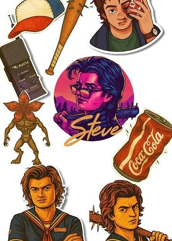 Stranger Things Temalı Çıkartma Seti 5'li - Görsel 6