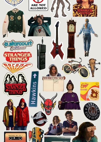 Stranger Things Temalı Çıkartma Seti 5'li - Görsel 3