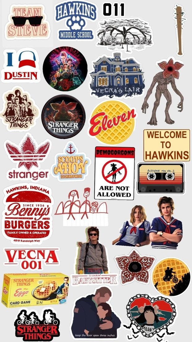 Stranger Things Temalı Çıkartma Seti 5'li - Görsel 5