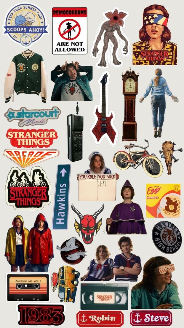 Stranger Things Temalı Çıkartma Seti 5'li - Görsel 3