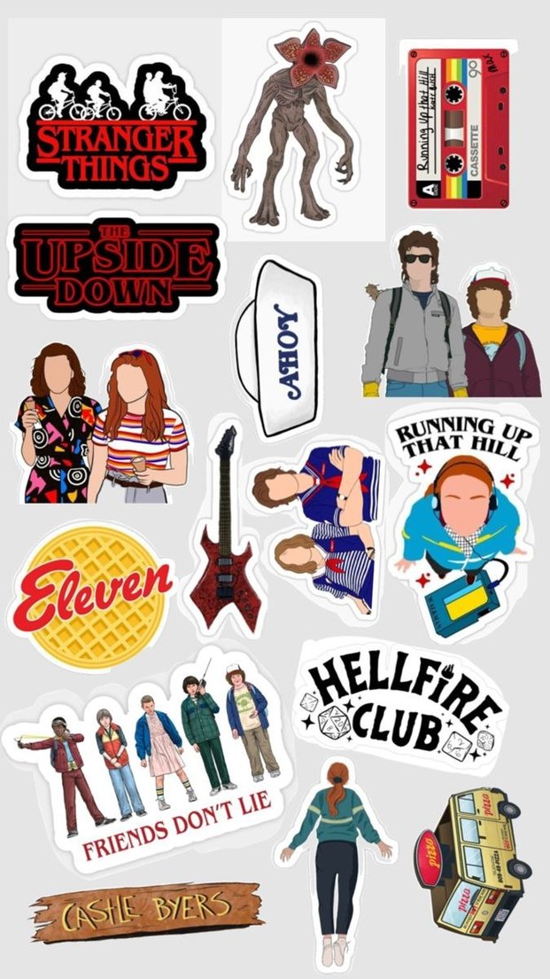 Stranger Things Temalı Çıkartma Seti 5'li - Görsel 2