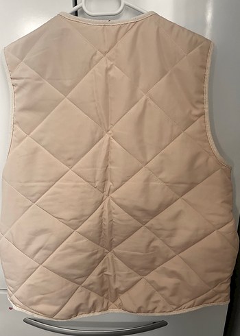 Bej Düğmeli V Yaka Kadın Yelek - Görsel 2