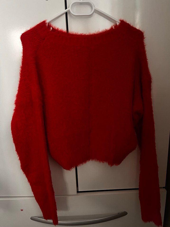 Kırmızı  Kadın Triko - Görsel 3