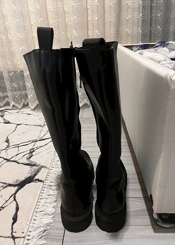 Siyah Diz Boyu Kadın Çizme - Görsel 2