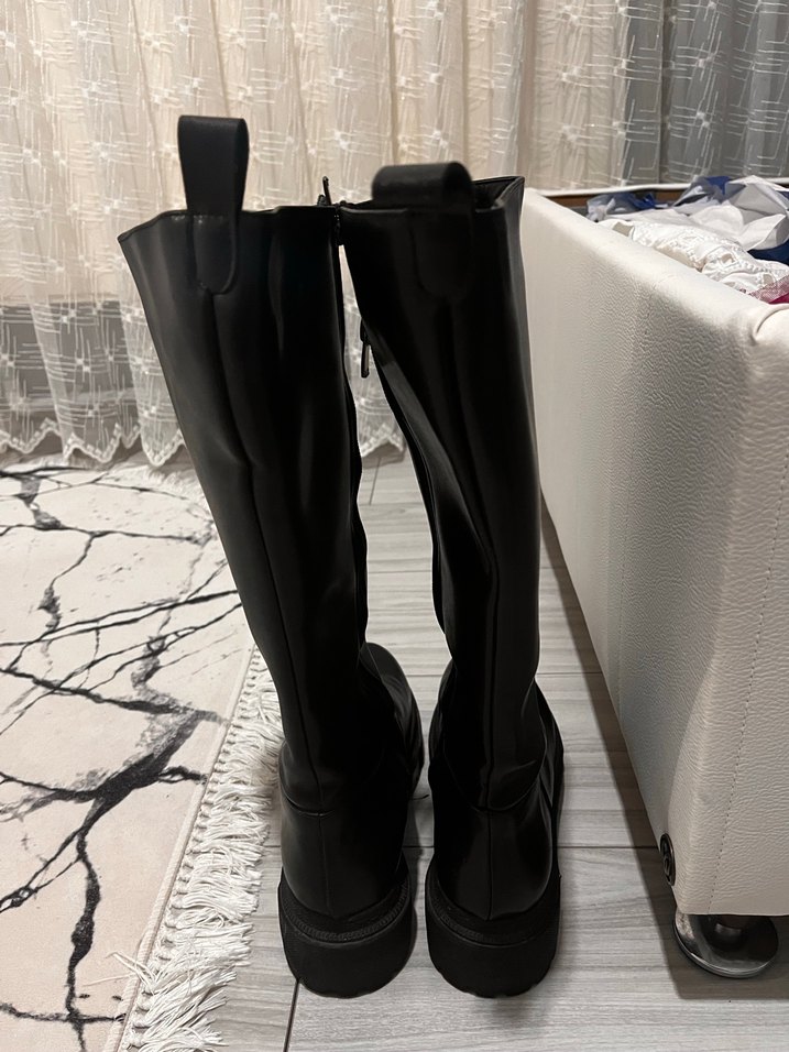 Siyah Diz Boyu Kadın Çizme - Görsel 2