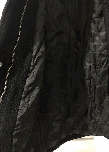 Düğmeli ve fermuarlı Siyah Midi Street Wear Kadın Ceket - Görsel 2