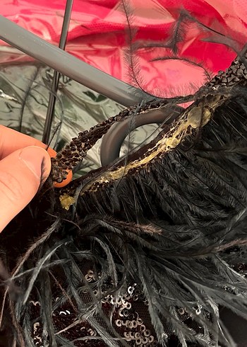 Siyah v yaka abiye elbise - Görsel 5