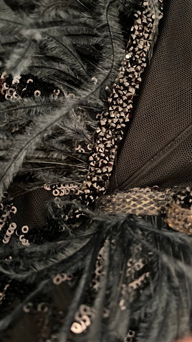 Siyah v yaka abiye elbise - Görsel 3