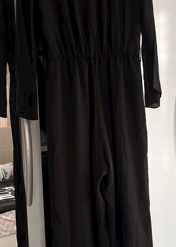 Siyah Askılı Midi Kadın Tulum - Görsel 5