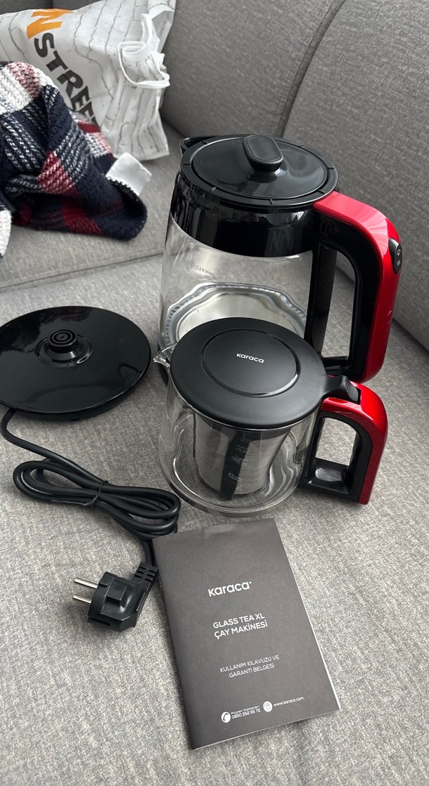 Karaca Kırmızı Cam Çay Makinesi - Görsel 4
