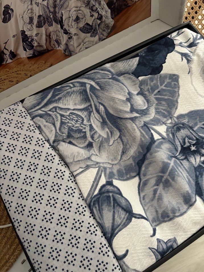 Gri Çiçek Desenli pike Takımı - Görsel 2