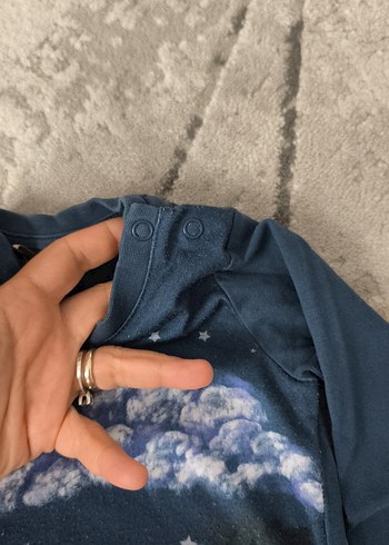 Diğer Kız Çocuk Lacivert Baskılı Uzun Kollu Tişört