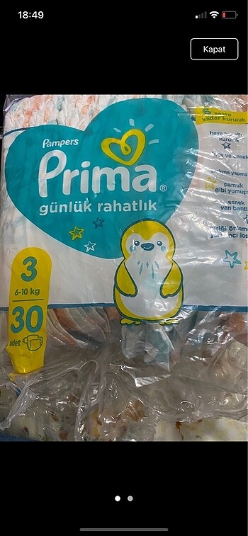 Bebek bezleri ve bikini takımı