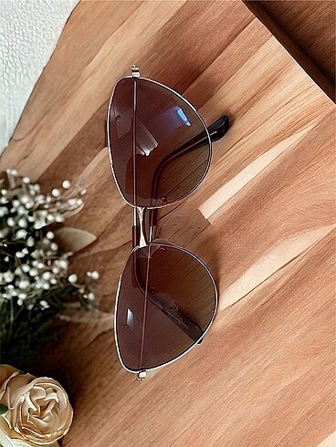 Cat eye retro kahverengi güneş gözlüğü
