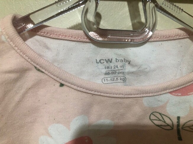 18-24 Ay Beden pembe Renk 18-24 ay pijama takımı çiçekli pamuklu lcw
