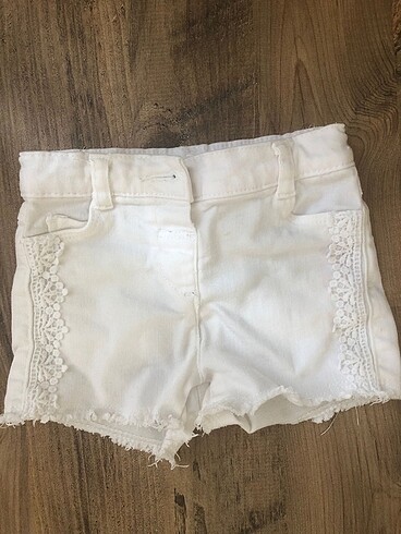 12-18 aylık beyaz bebek kız bebek kot şort kız çocuk kot şort