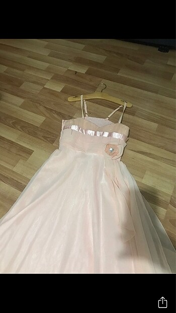 Diğer Pudra pembe abiye elbise kız çocuk