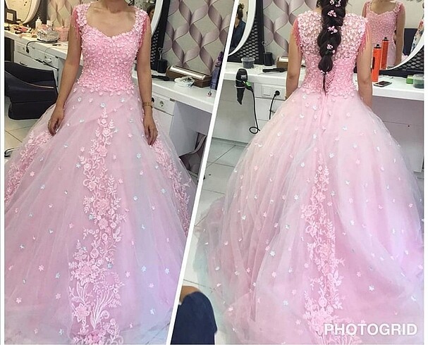 Pembe kınalık/nişanlık elbise