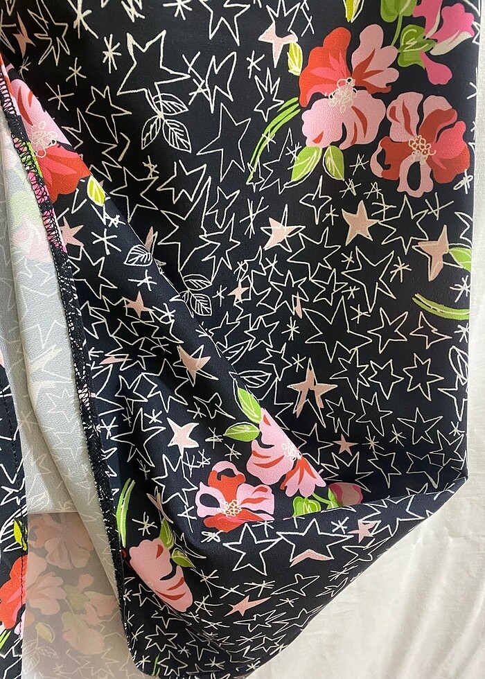 Trendyol Desenli Kolsuz Siyah Elbise (34) - Görsel 3