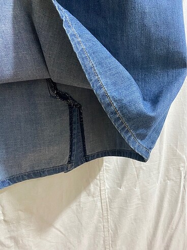 34 Beden mavi Renk Topshop İnce Kot Straplez Elbise (34)