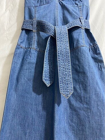 34 Beden Topshop İnce Kot Straplez Elbise (34)