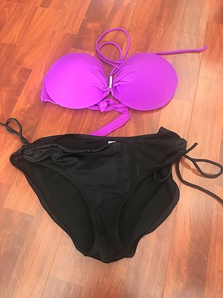 m Beden Mor siyah bikini
