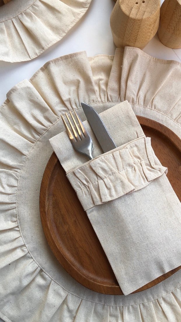 Keten Çatal Kaşık Bıçak Kılıfı - Görsel 2