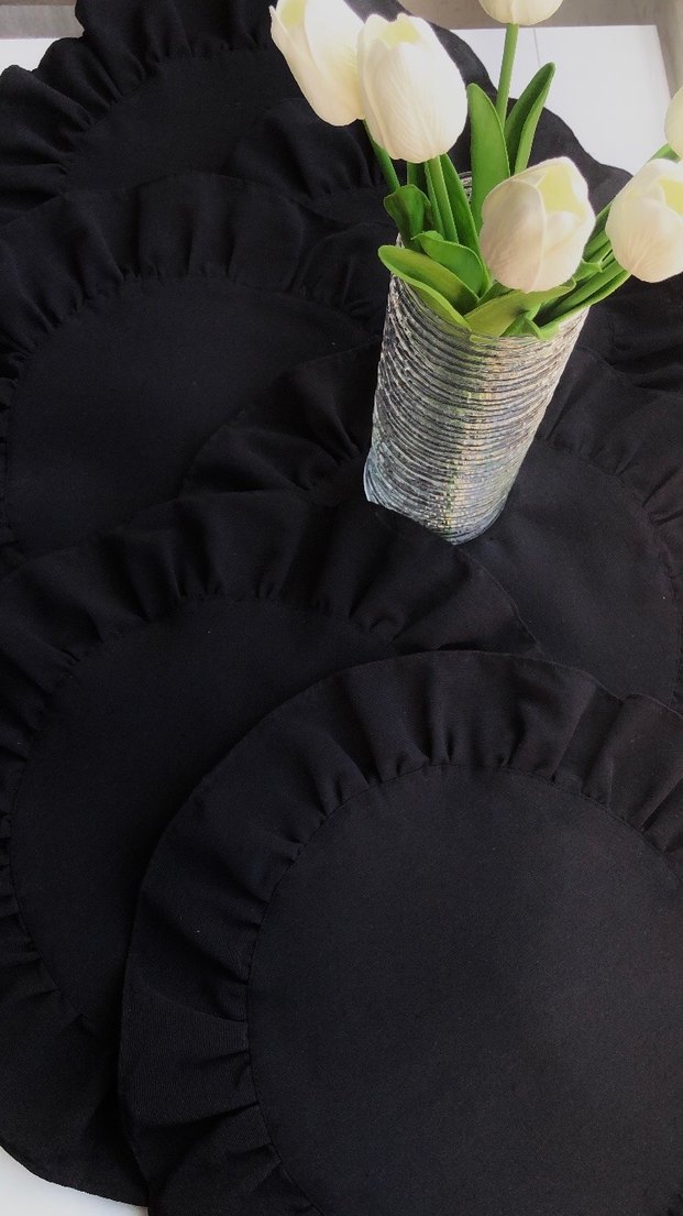 Keten Fırfırlı Yuvarlak Supla - Görsel 3