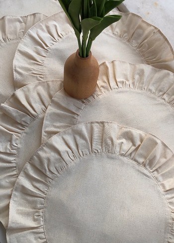 Keten Yuvarlak Fırfırlı Supla - Görsel 2