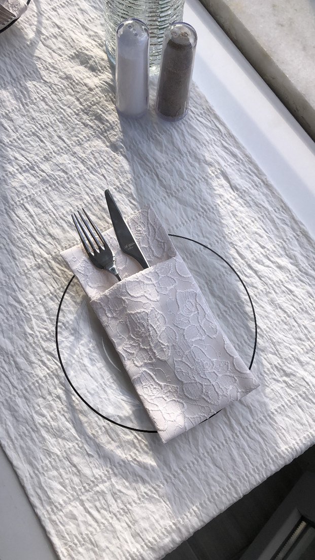 Beyaz Çatal Kaşık Bıçak Kılıfı - Görsel 2