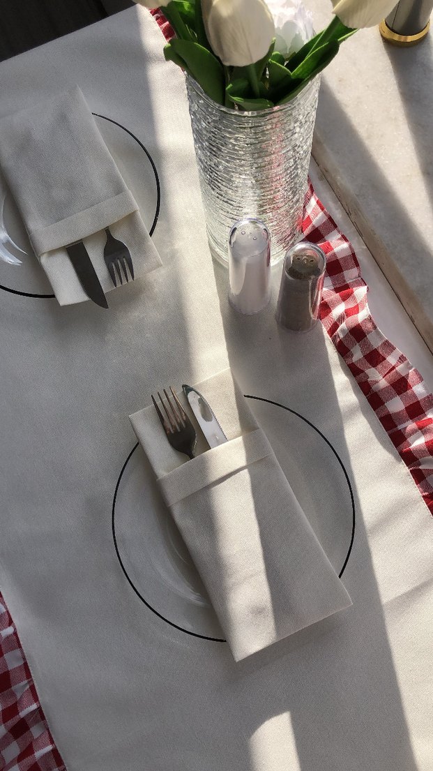 Ekru Çatal Kaşık Bıçak Kılıfı - Görsel 2