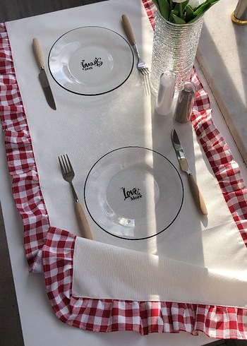 Pötikare Fırfırlı Ekru Runner - Görsel 3